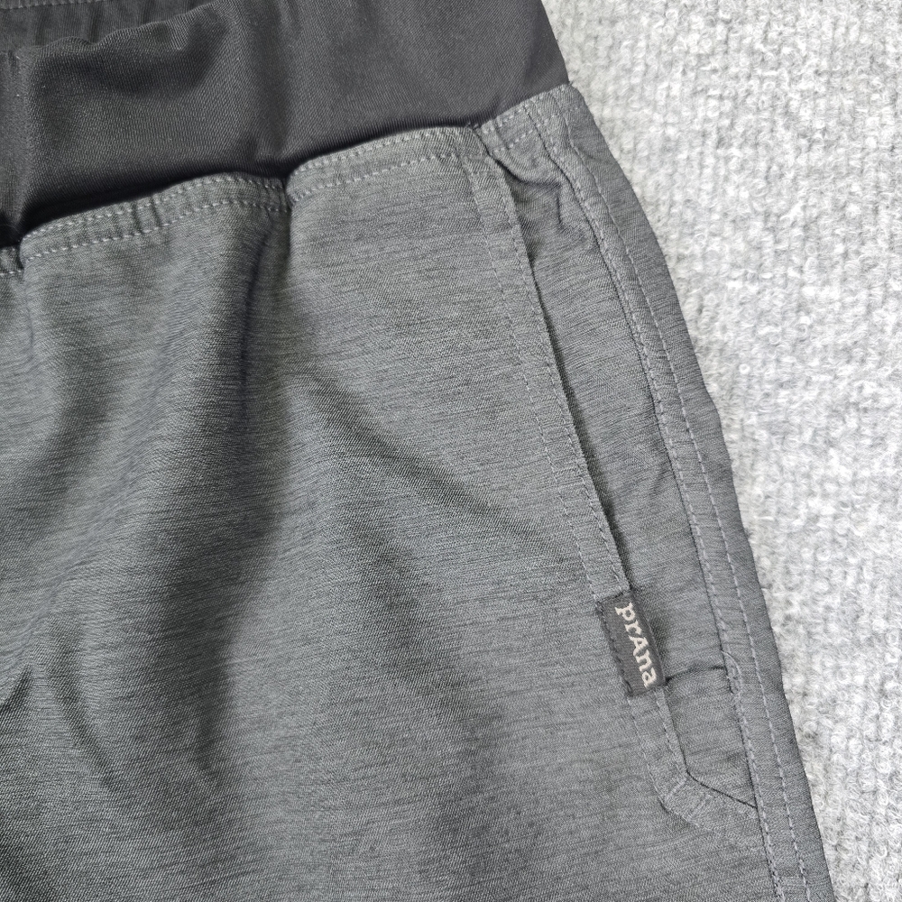 prAna Men's Peak to Creek Shorts Large Heather Gray Athletic Stretch 9" Inseam - Picture 2 of 8